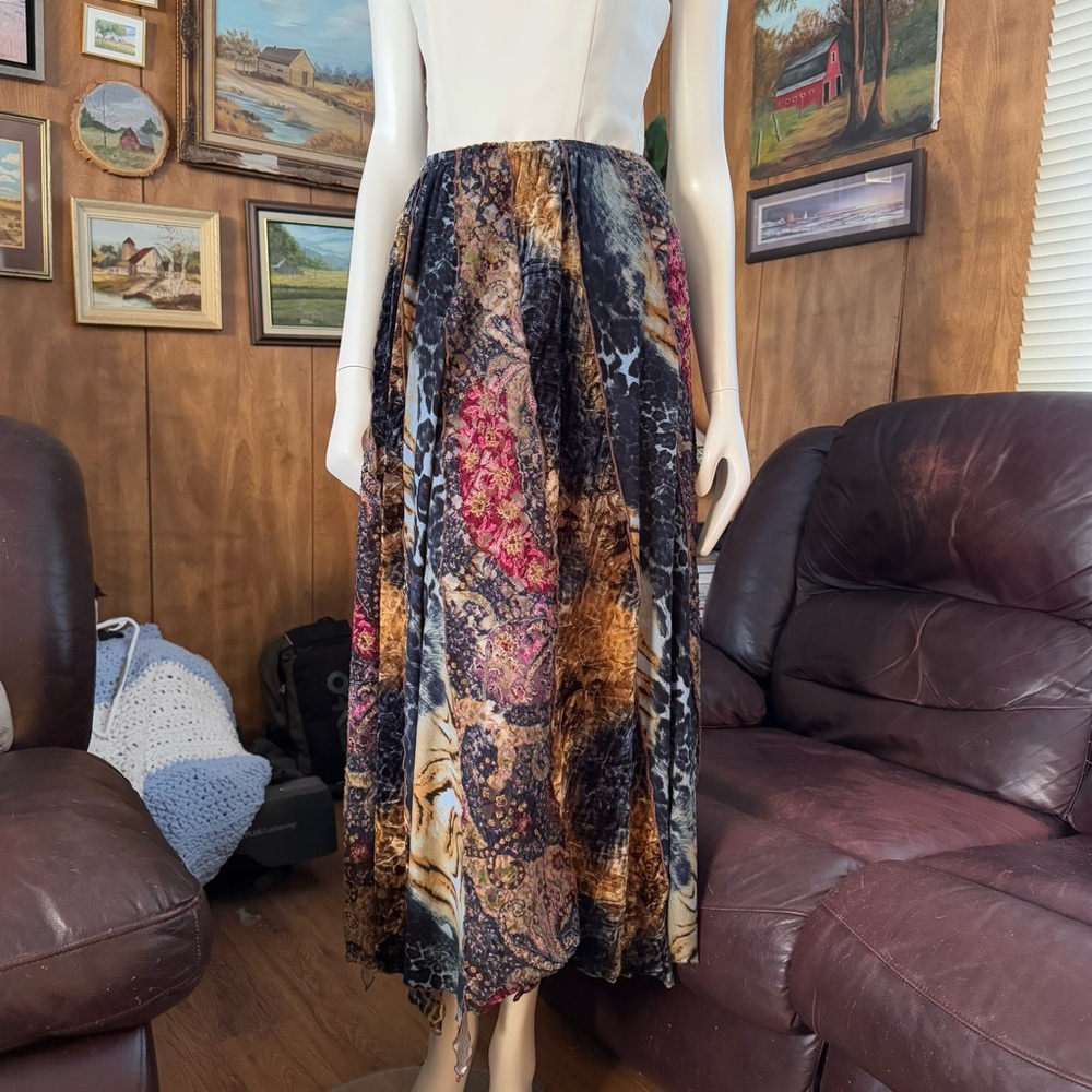 Vintage Y2K Linda Lundstrom Animal Print Maxi Skirt